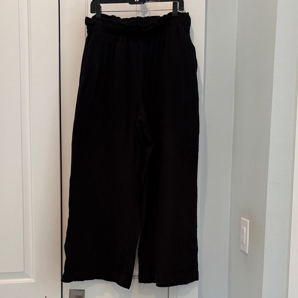 Gap Wide Leg Gauze Pant in Black